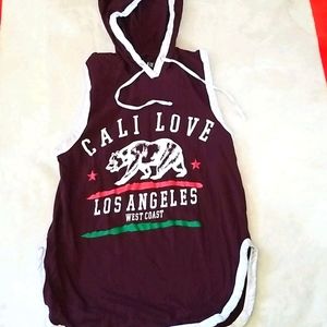 Cali Love hooded sleeveless shirt